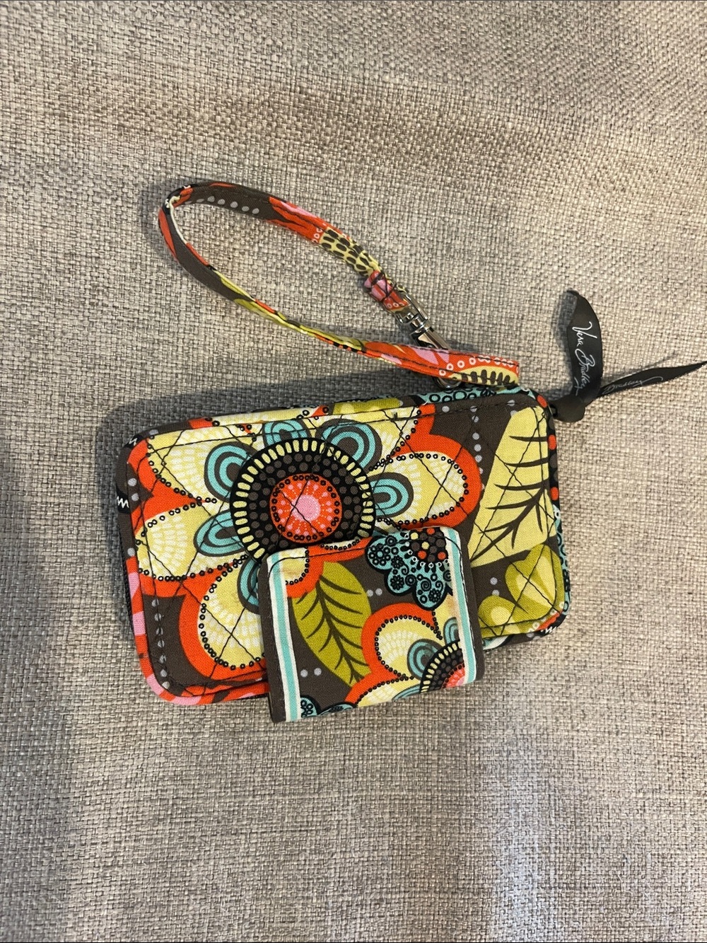 Vera Bradley Teal Floral Wristlet Wallet